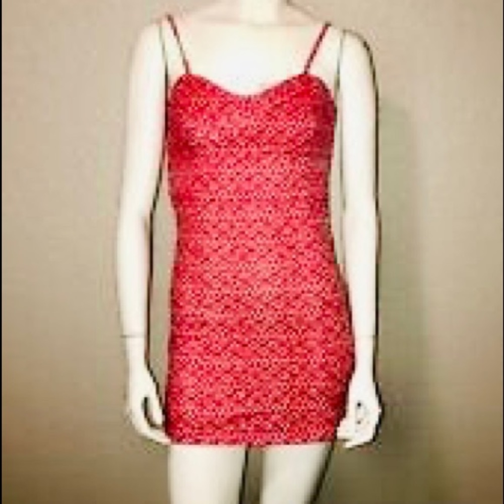 FREE PEOPLE Red and White Sweetheart Bodycon dress - Picture 7 of 7